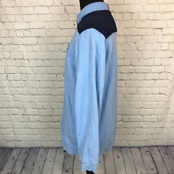 Vineyard Vines Sweater Blue 1/4 Zip Long Sleeve Pullover Fleece | Mens Medium - Picture 3 of 8